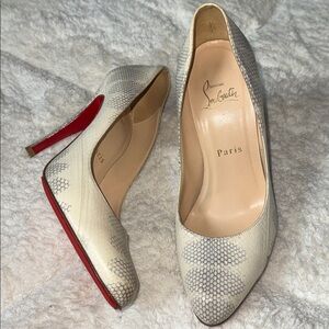 🔵 Christian Louboutin Decollete 868 100 Watersnake Roccia EU 37.5